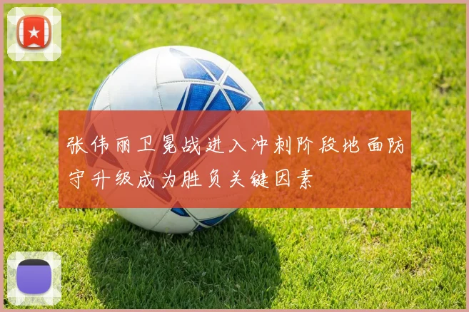张伟丽卫冕战进入冲刺阶段地面防守升级成为胜负关键因素